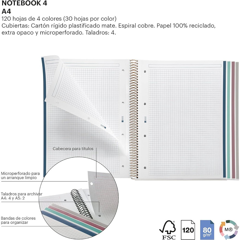 Тетрадь Miquelrius "Sweet Fruits Lemons", А4, 120 листов, клетка, желтый - 3