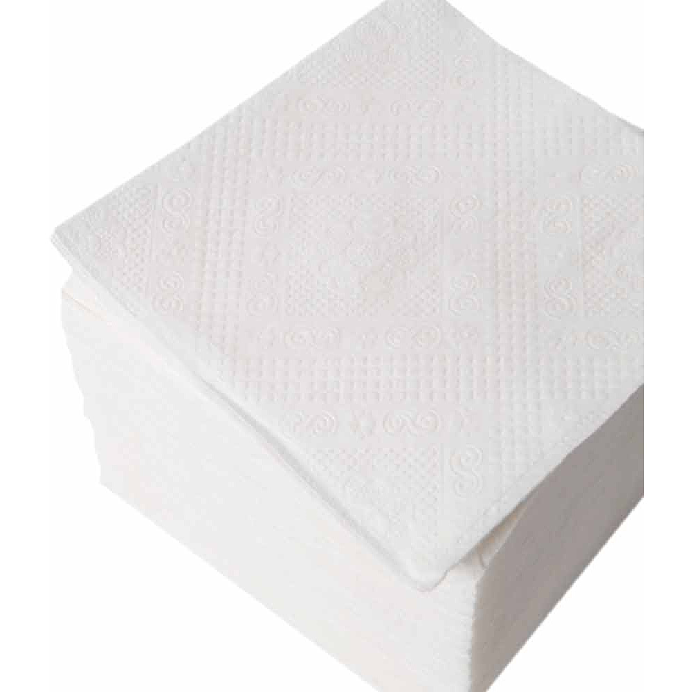 Салфетки бумажные, 1 слой, 100 шт, 24x24 см, белый - 2