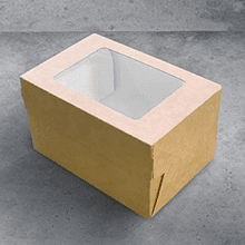 Контейнер бумажный для пирожных, 300 шт/упак, крафт