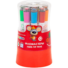 Фломастеры "Цветик", 12 шт., со штампами