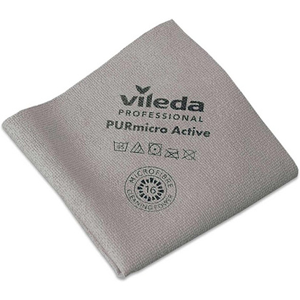 Салфетка универсальная Vileda "ПУРмикро Актив", 38x35 см, 5 шт/упак, серый