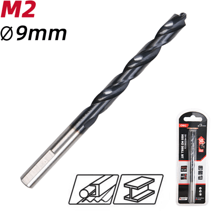 Сверло по металлу Deli RS EDH-MHZ090-E4, 9.0 мм, DIN 338, HSS-TiN - 2