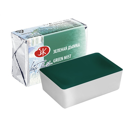 Краски акварельные "Белые ночи", 762 зеленая дымка, кювета