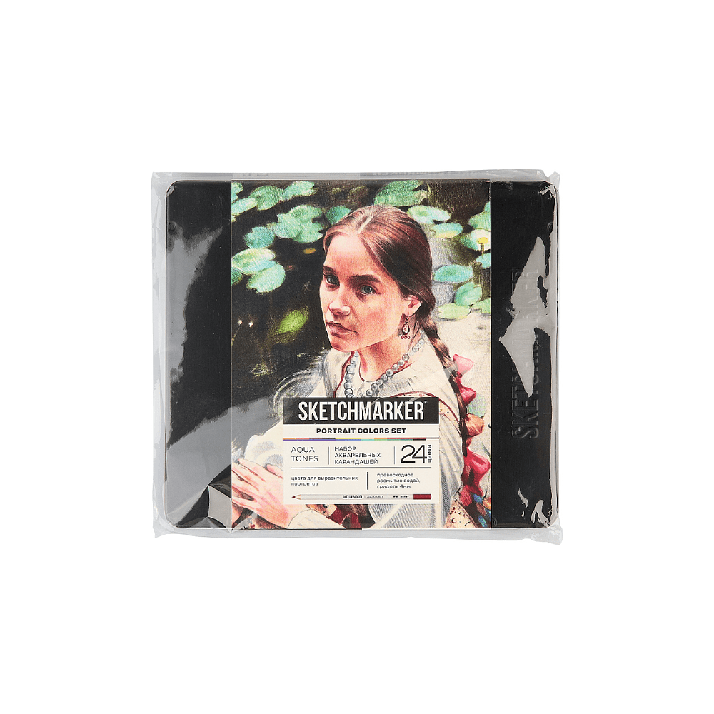Цветные карандаши акварельные "Sketchmarker Портрет", набор 24 цвета, жестяной пенал - 2