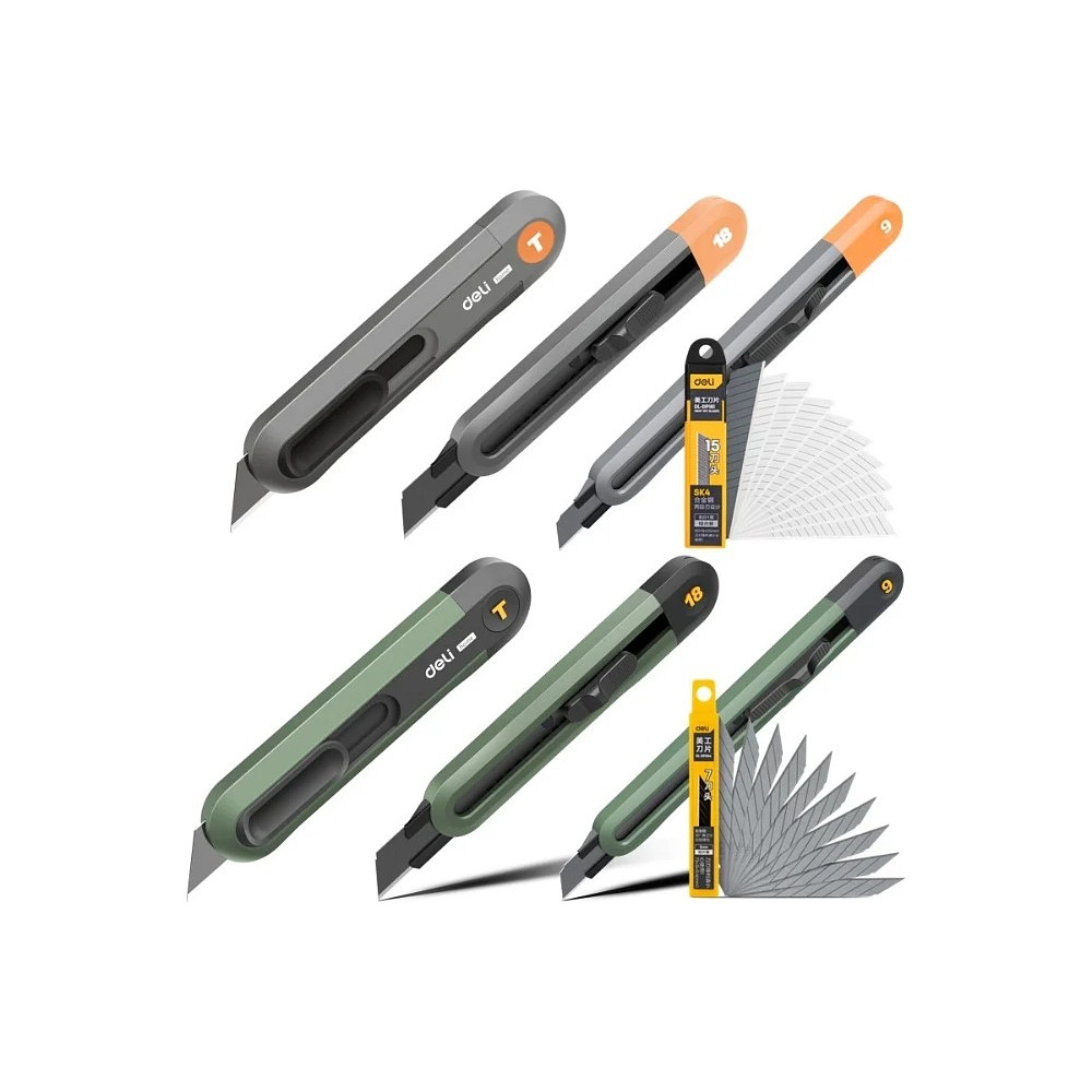 Нож для бумаги "Deli Home", 9 мм, оранжевый - 6