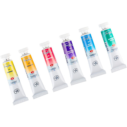 Краски акварельные "Белые ночи полночь колористика", набор 6 цветов, тубы - 6