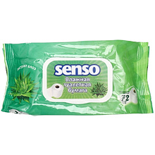 Влажная туалетная бумага "Senso" Алоэ и молочная кислота