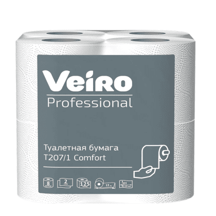 Бумага туалетная "Professional Comfort", 2 слоя, 8 рулонов