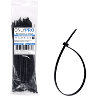 Хомут нейлоновый OnlyPro, 4.8х300 мм, черный, 100 шт 