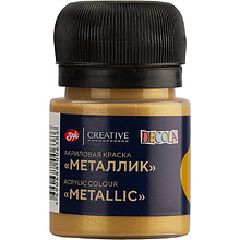 Краска акриловая металлик "Декола", 973 золото майя, 20 мл., банка