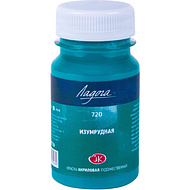 Краски акриловые Ладога, 720 изумрудная, 100 мл., банка