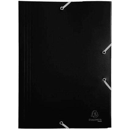 Папка на резинках "Exacompta", A4, 15 мм, полипропилен, черный