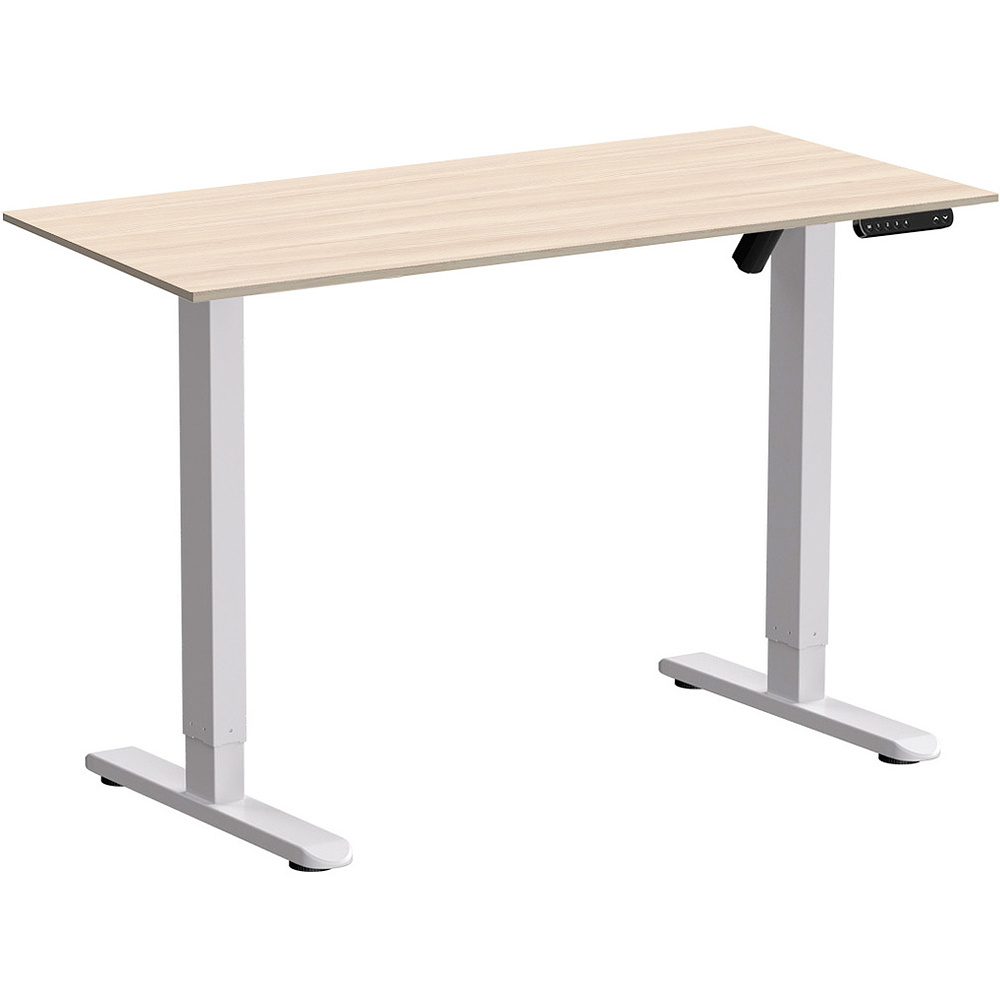 Стол с электроприводом WellDesk Basic 1200x675х18 белый/ясень шимо светлый (9191460+9197779)