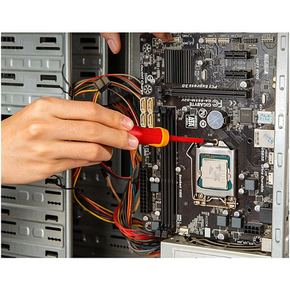 Отвертка диэлектрическая Deli YS EDL513060, PH2х60 мм, желтый, красный - 3