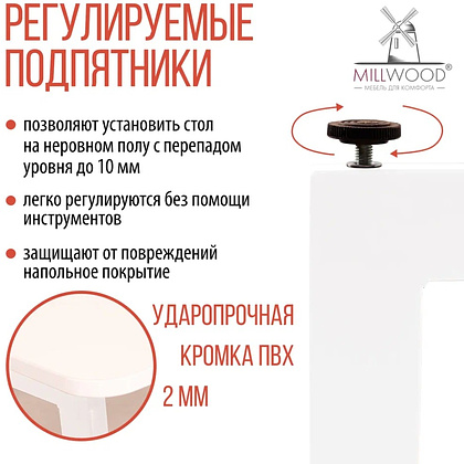 Стол компьютерный игровой Millwood Лофт Будапешт (ДТ-4), белый - 8