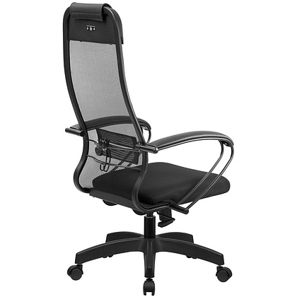 Кресло для руководителя "Metta SU-1-BP Комплект 11 PL", сетка, пластик, черный - 2