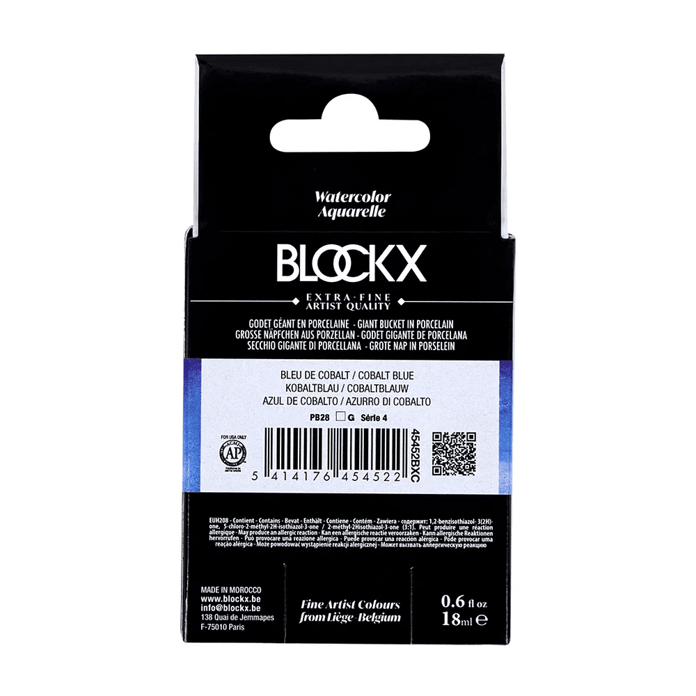 Краски акварельные "Blockx. Giant pan", 452 кобальт голубой, 18 мл., кювета - 5