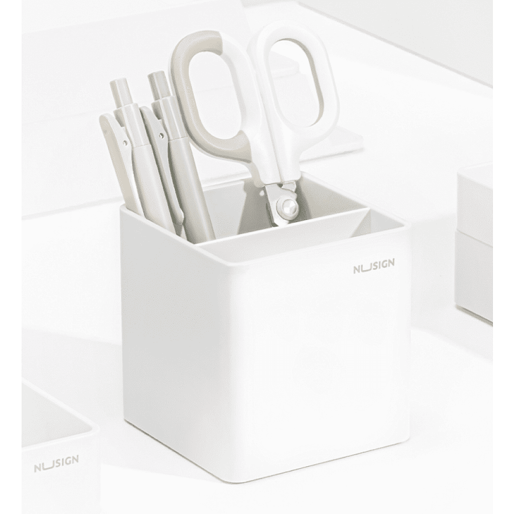 Подставка для ручек "Nusign", пластик, 2 деления, белый - 3