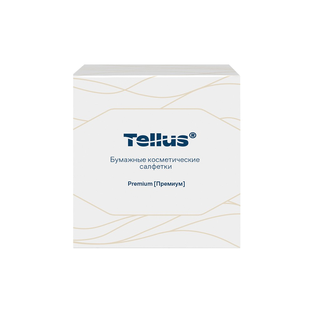 Салфетки косметические Tellus Премиум, 90шт/уп, в кубе - 2