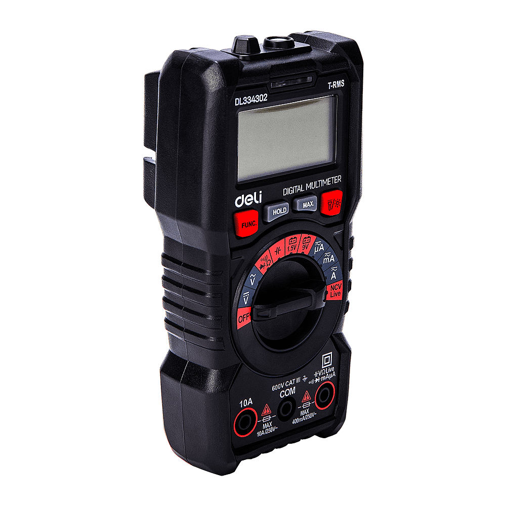 Мультиметр цифровой Deli RS EDL334302, 600В, универсальный - 6