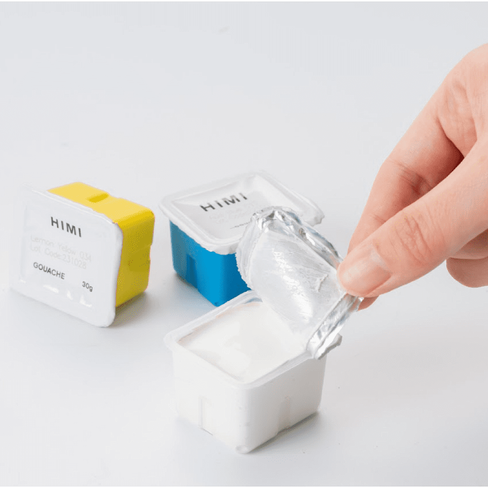 Краски гуашевые "Himi Jelly Cup", ориентальный красный, набор  рефилов 4 шт., 30 мл. - 8