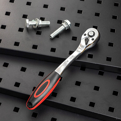 Ключ-трещотка Deli RS EDL2422 3/8", 200 мм, 72 зуба, черный, красный - 3