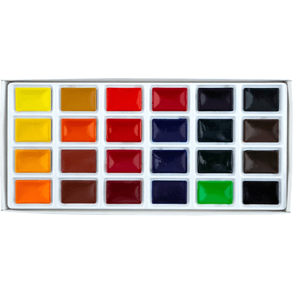 Краски акварельные "Ладога", набор 24 цветов, кюветы - 6