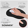 Коврик для мыши "Sonnen", 250х220х20 мм, полиуретан, лайкра, с подушкой под запястье, черный - 8