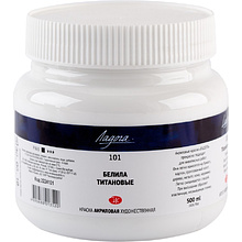 Краски акриловые "Ладога", 101 белила титановые, 500 мл., банка