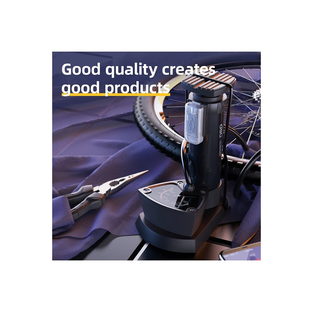 Насос велосипедный ножной Deli YS EDL880003, 9.6 bar/140 PSI - 3