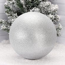  Шар елочный "Блеск", 20 см, пластик, серебро