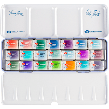 Краски акварельные "Белые ночи грануляция", 21 цвет, кюветы - 8