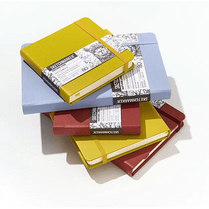 Скетчбук "Sketchmarker", 9х14 см, 140 г/м2, 80 листов, красный винтаж - 10