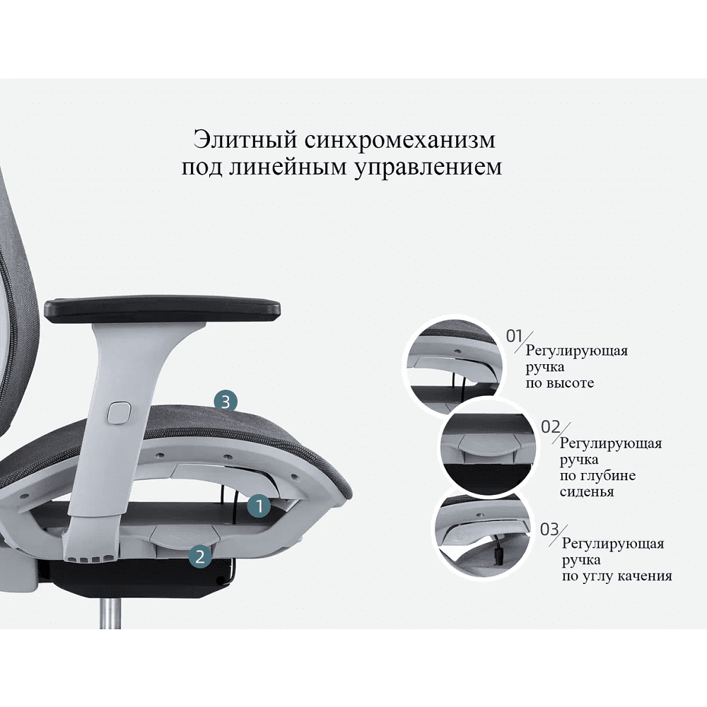Кресло для руководителя SitZone CH-283A-HS-P1 сетка, серый - 8