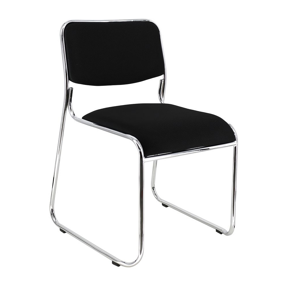 Стул для посетителей EVERPROF "Fix", ткань, металл, черный