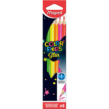 Цветные карандаши флуоресцентные Maped "Color'Peps Fluo", 6 цветов