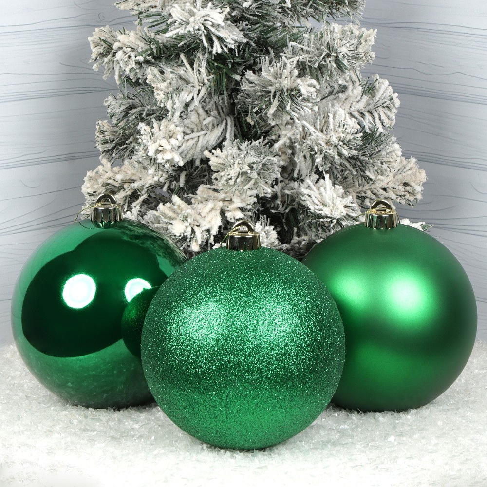 Шар елочный "253238", 15 см, пластик, ассорти, 3шт/уп. - 5