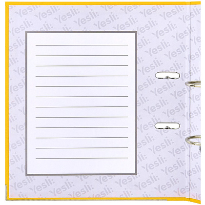 Папка-регистратор "Yesli:", А4, 75 мм, ПВХ Эко, желтый - 6