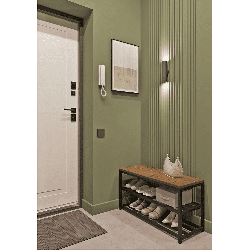 Обувница ALLERD 2 RION, черный муар, 830х320х450, дуб нокс - 3