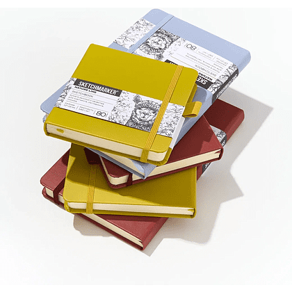 Скетчбук "Sketchmarker", 13х21 см, 140 г/м2, 80 листов, красный винтаж - 10