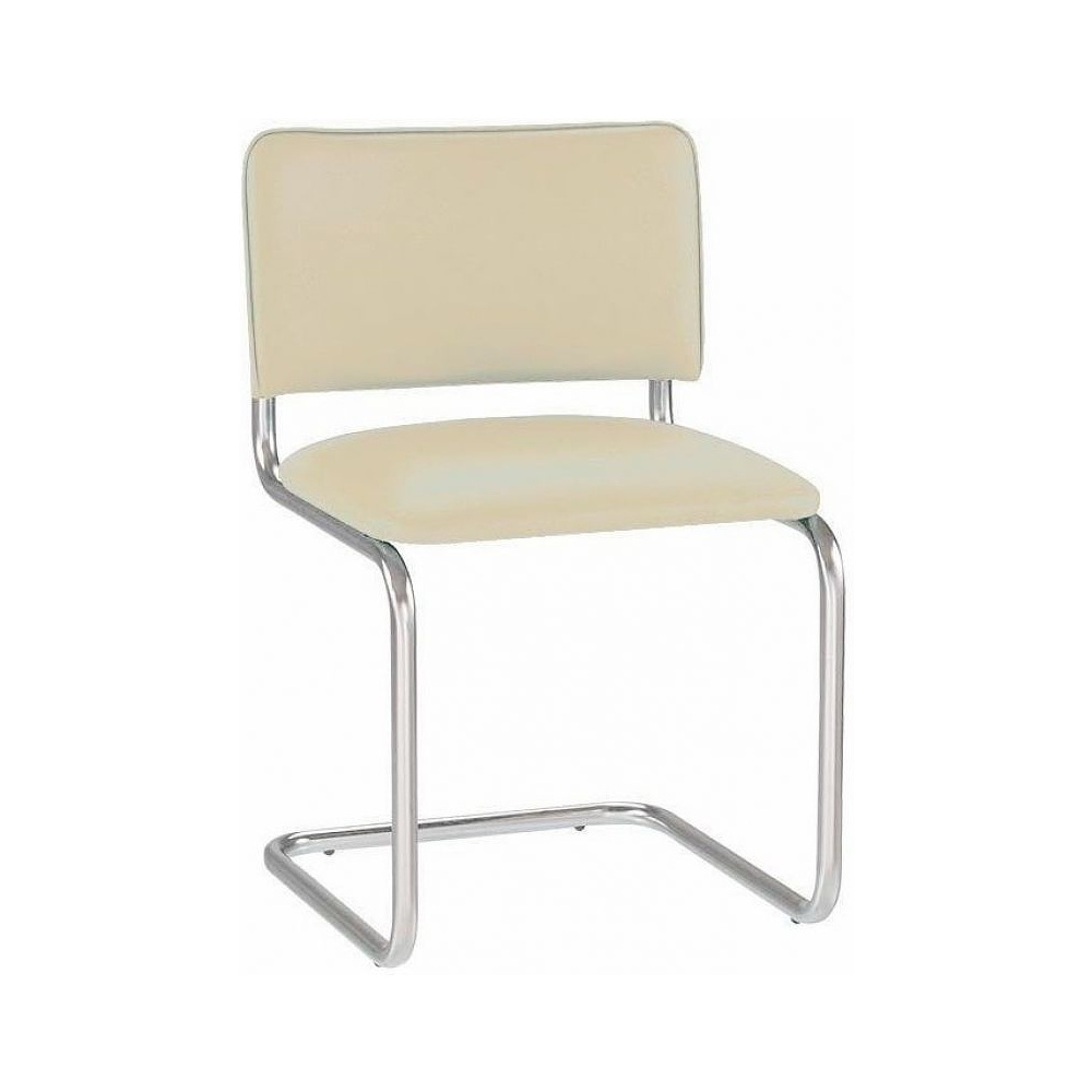 Стул для посетителей "Sylwia", кожзам, металл, бежевый
