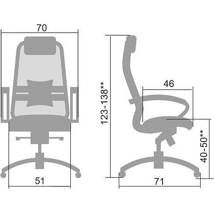 Кресло для руководителя METTA "Samurai SL-1.04", экокожа, металл, черный - 5