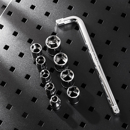 Набор головок торцевых Deli YS EDL2010T, 10-24 мм, 1/2", 10 шт., серебристый - 9