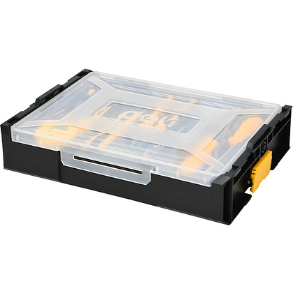 Набор ручного инструмента "Deli", 11 предметов, чемодан, черный, желтый - 4