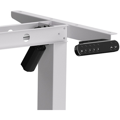 Стол с электроприводом WellDesk Basic 1300x675х18 белый/дуб денвер трюфель (9191460+9072454) - 3