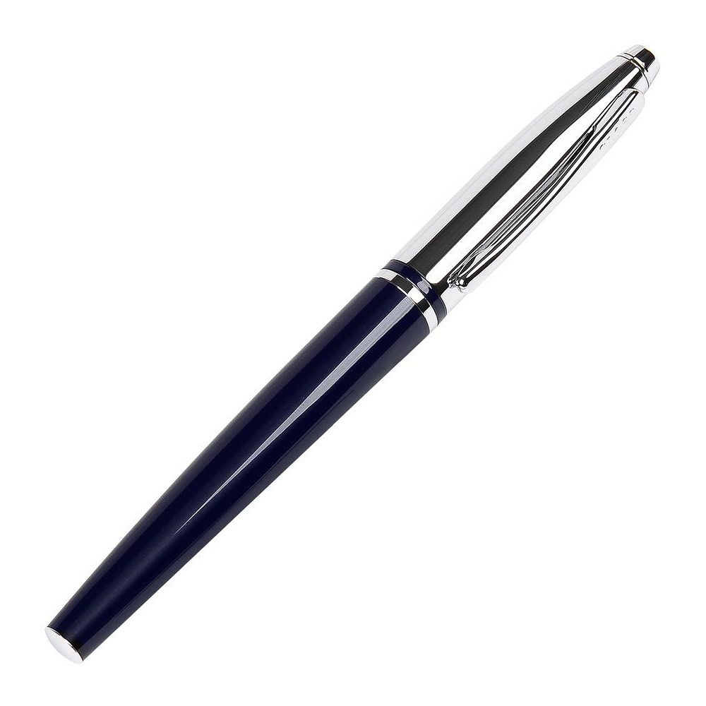 Ручка-роллер "Cross Calais Chrome&Blue Lacquer", 0.7 мм, синий, серебристый, стерж. черный - 2