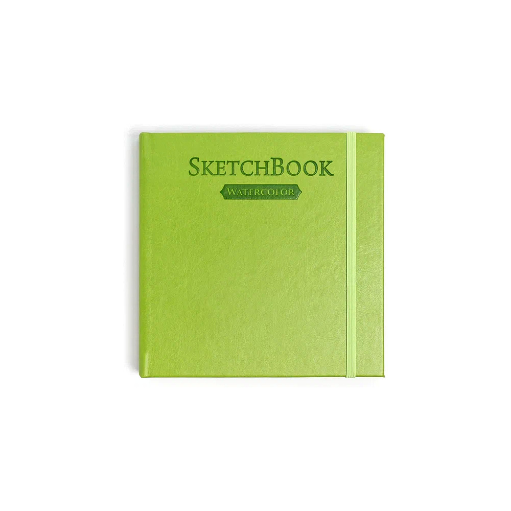 Скетчбук для акварели "Малевичъ", 14.5x14.5 см, 200 г/м2, 30 листов, салатовый - 5