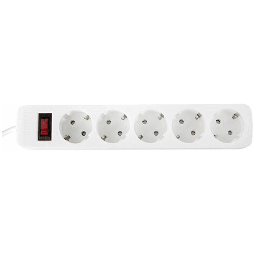 Сетевой фильтр Sonnen SPW-185, 1.8 м, 5 розеток, белый - 2