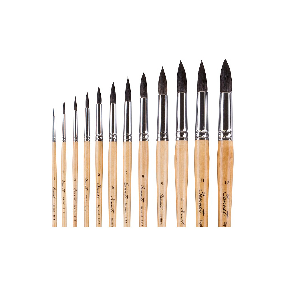 Кисть "Сонет", белка микс, круглая, на короткой ручке, №4 - 2