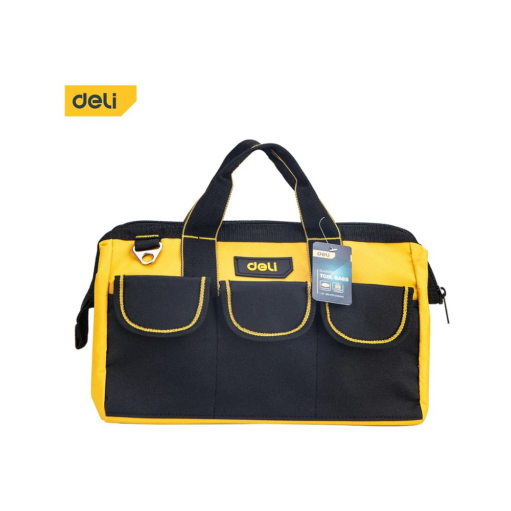 Сумка для инструментов Deli YS EDL430013, 310х170х220 мм, ткань Oxford, черный, желтый - 2